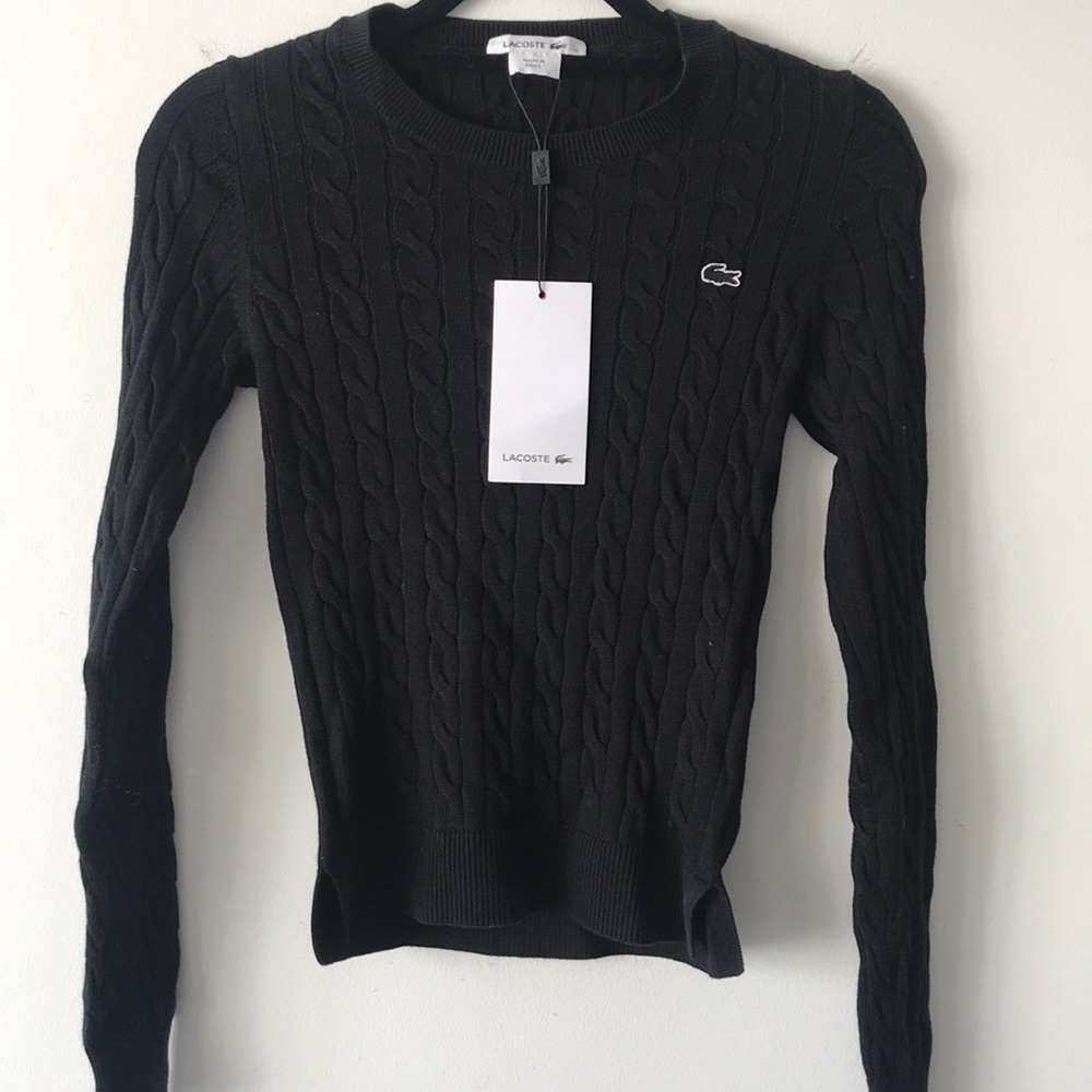 Lacoste Black Knit Sweater New With Tags